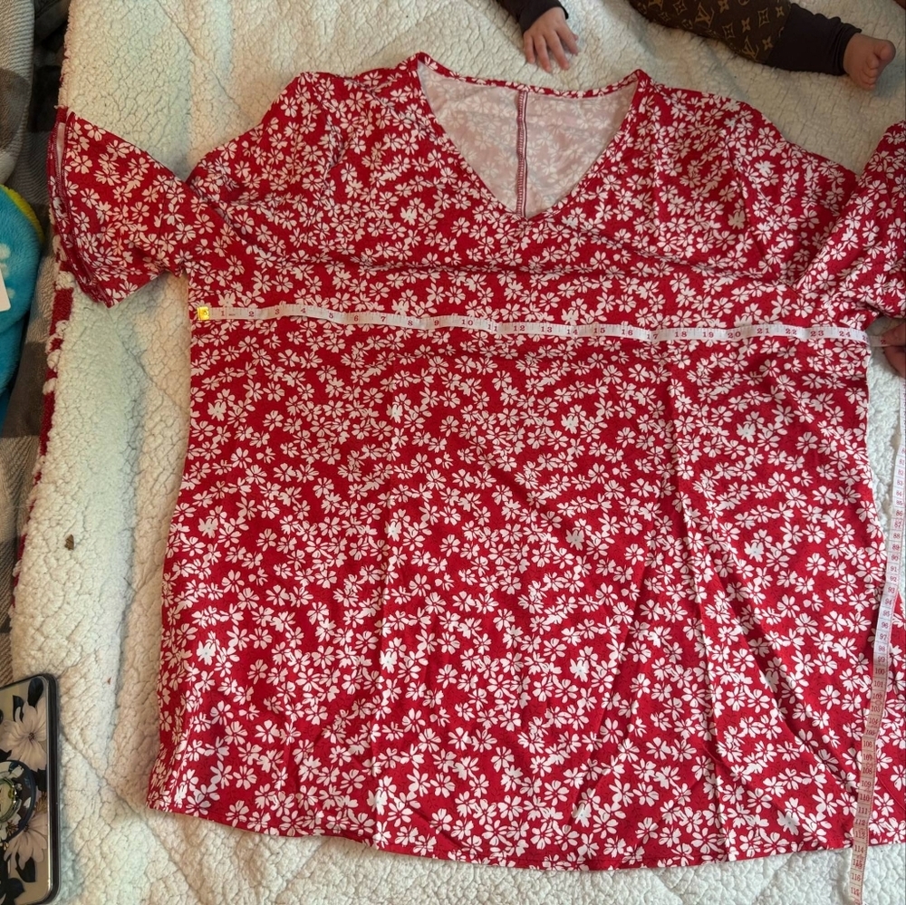 Floral Red Women's Top